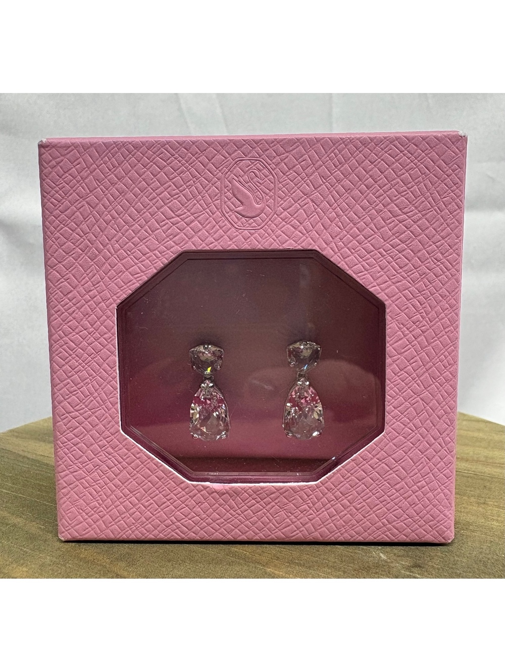 Swarovski Mesmera Crystal Drop Stud Rhodium-Sealed Earrings For Pierced Ears NIB